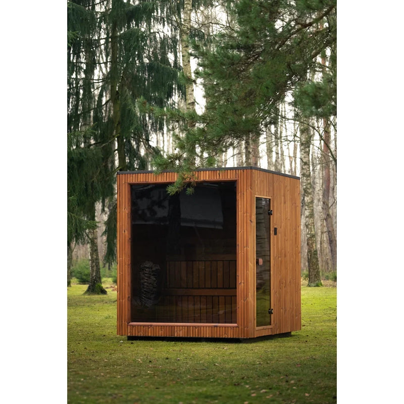 Load image into Gallery viewer, Heritage Lux Dolomiti 4-6 person sauna in a natural outdoor setting