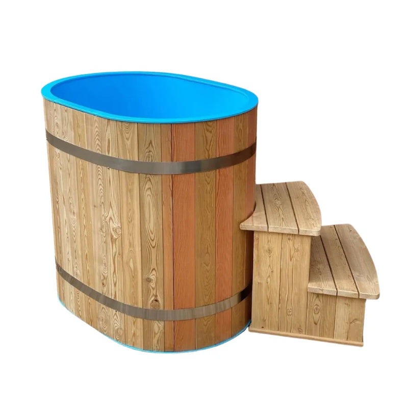 Load image into Gallery viewer, Heritage Sauna® Laguna cold tub with step and blue interior