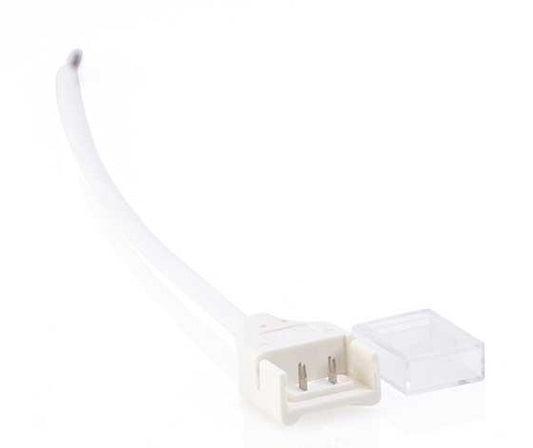 Heritage LED light strip to wire connector for sauna lighting