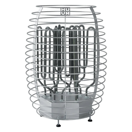 HUUM HIVE 18kW sauna heater side view showing tall cylindrical design