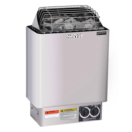 Harvia KIP electric sauna heater with built-in controls with stainless body