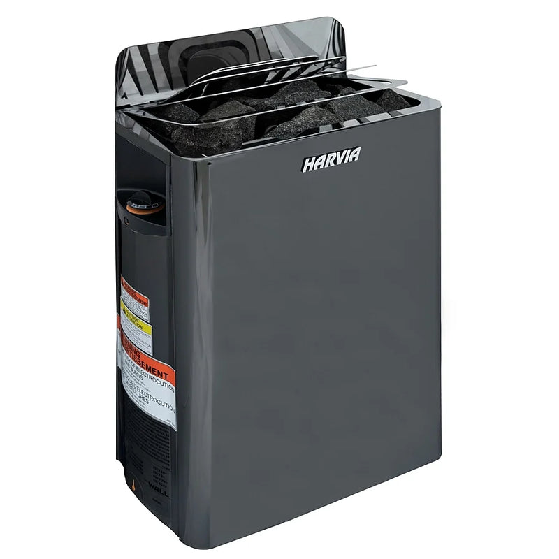 Load image into Gallery viewer, Harvia The Wall SW black wall-mounted electric sauna heater
