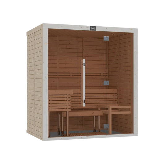 Heritage Sauna® Lux Glass 3-person indoor sauna with full glass front