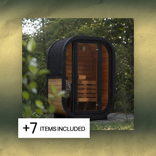 The Essentialist Outdoor Bundle: Lux Notte sauna plus 7 items included