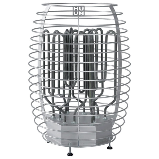 HUUM HIVE 15kW sauna heater side view showing tall stone column design