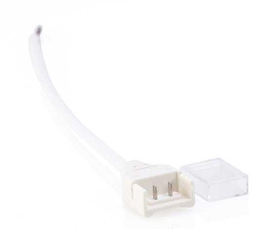 Heritage LED light strip to wire connector for sauna lighting