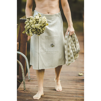 Waffle sauna apron half length (29.5" × 57.1") | Heritage Sauna®
