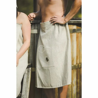 Waffle sauna apron half length (29.5" × 57.1") | Heritage Sauna®