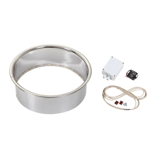 Harvia Cilindro Half 11kW embedding flange angled view with mounting hardware