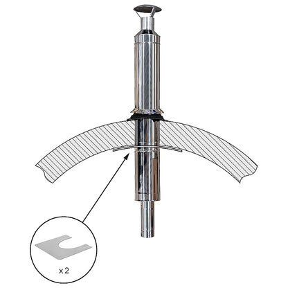 HUUM 78.7 inch stainless steel barrel sauna chimney kit for wood-burning heater