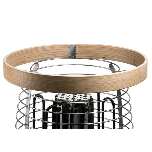 HUUM Rail H wooden safety rail surrounding HUUM HIVE sauna heater