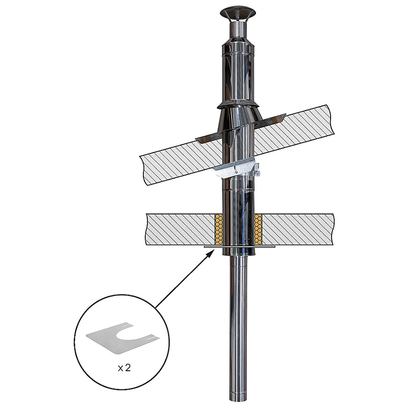 Load image into Gallery viewer, HUUM Thru-Ceiling Chimney Kit 108.3"
