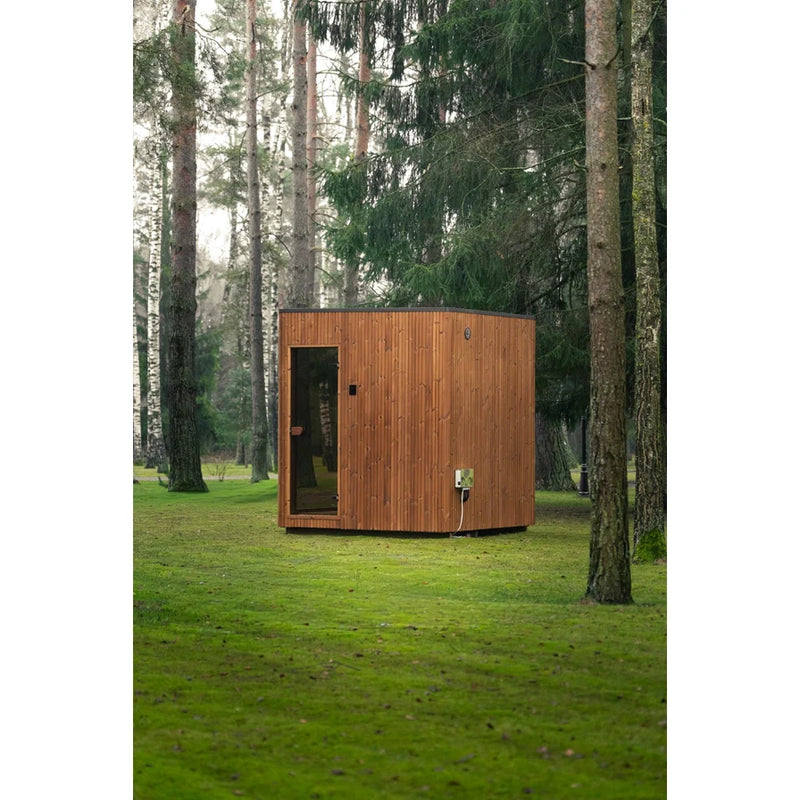 Load image into Gallery viewer, Heritage Lux Dolomiti 4-6 person sauna in a natural outdoor setting
