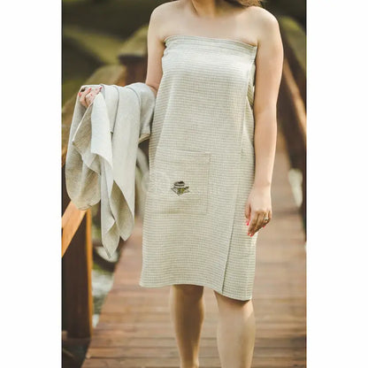 Waffle sauna apron full length (33.5" × 57") | Heritage Sauna®