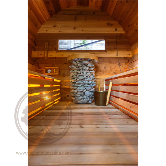 Heritage™ 4 People 7’ X 6’ Flat Barrel Sauna Outdoor