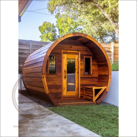 Heritage™ 4 People 7’ X 6’ Flat Barrel Sauna Outdoor