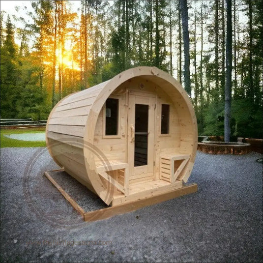 Heritage™ 4 People 7’ X 6’ Flat Barrel Sauna Outdoor
