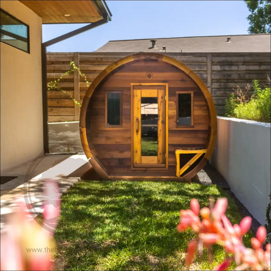 Heritage™ 4 People 7’ X 6’ Flat Barrel Sauna Outdoor