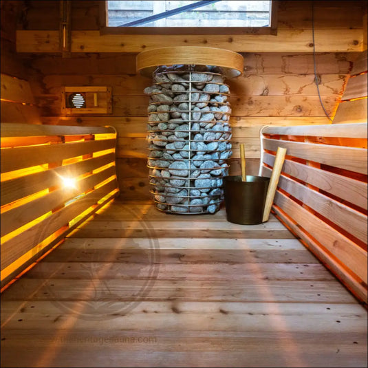 Heritage™ 4 People 7’ X 6’ Flat Barrel Sauna Outdoor