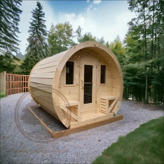 Heritage™ 4 People 7’ X 6’ Flat Barrel Sauna Outdoor