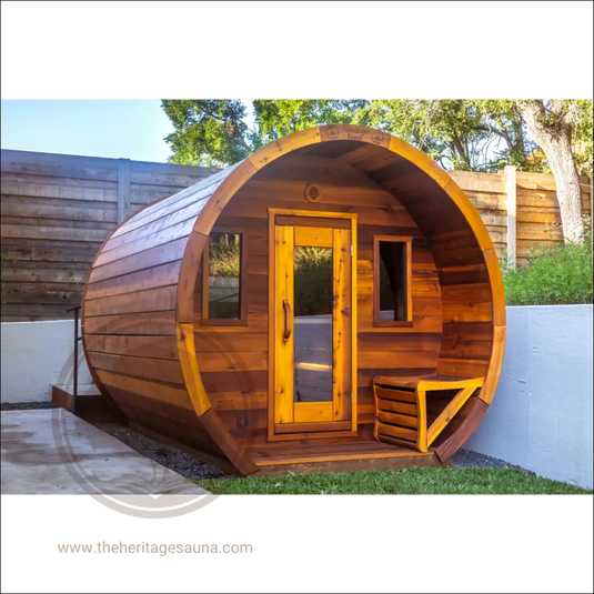 Heritage™ 4 People 7’ X 6’ Flat Barrel Sauna Outdoor