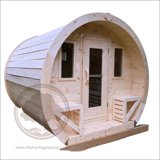Heritage™ 6 People 7’ X 8’ Flat Barrel Sauna Outdoor