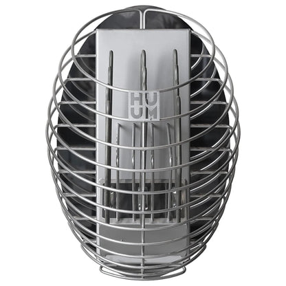 HUUM Drop sauna heater front view showing mesh shape wtih no stones