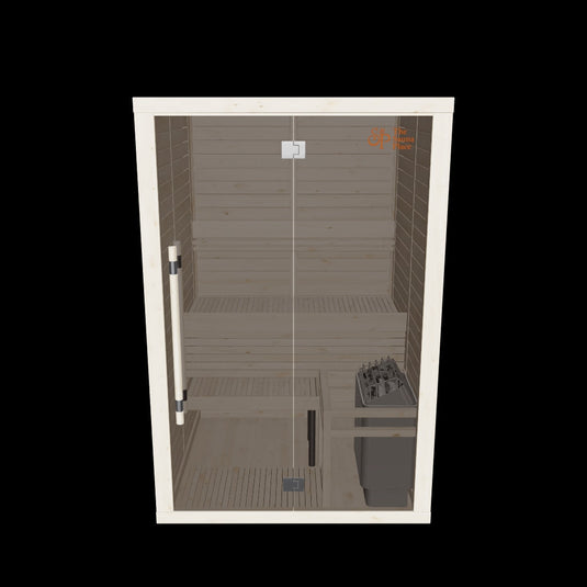 Lux Glass 2 Person Indoor Sauna | Heritage Sauna®
